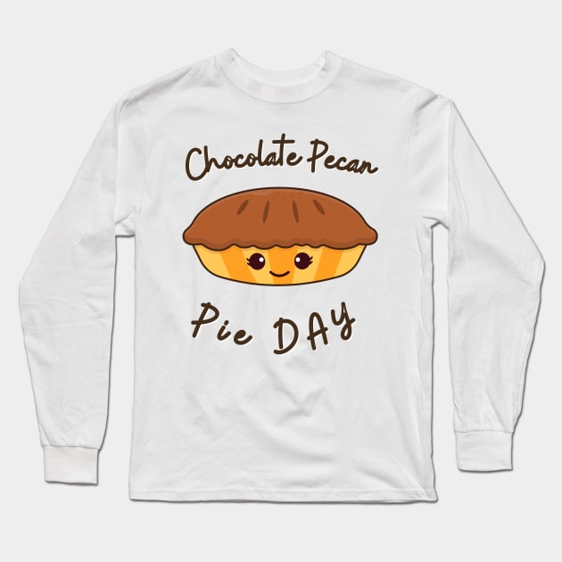 Children Chocolate Pecan Pie Day Long Sleeve T-Shirt by Vortex.Merch